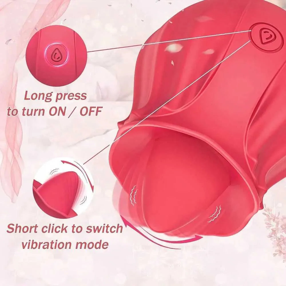 Powerful Rose Tongue Vibrator Female G Spot Clitoris Vagin Nipple Licking Stimulator Massager Masturbation Sex Toys for Adult W250319