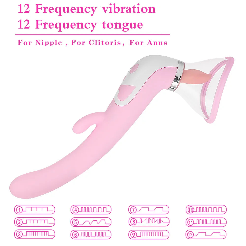 Tongue Dildo Vibrator For Women Intimate Goods Nipple Sucker Oral Licking Clitoris Stimulation Heating Erotic Sex Toys for Adult CY200520