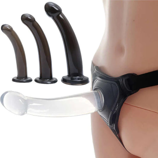 Female wearing simulated dildo, fake jj penis, les pulling, adult sex toys, homosexual tools
