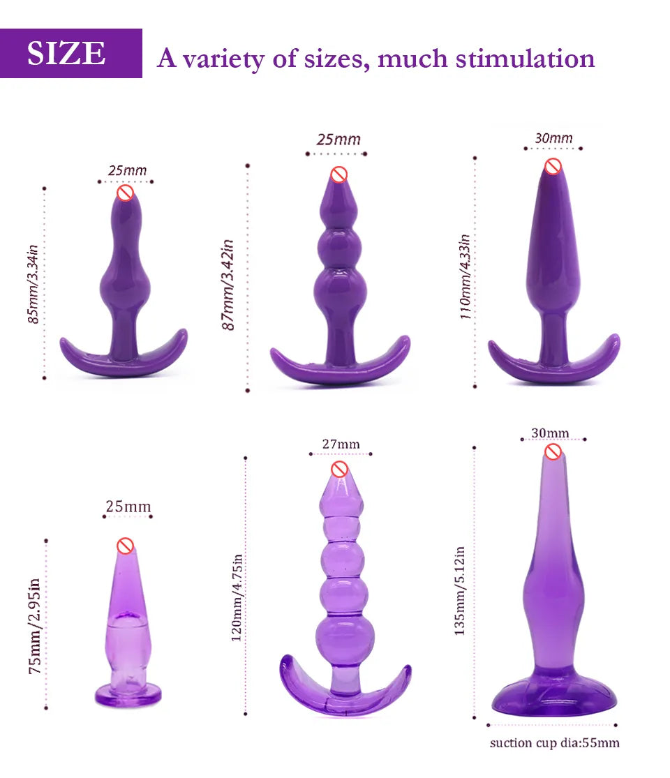 Sex toy massagers 7 Pcs/Set/lot Anal Plug Vibrator Silicone Anal Woman Butt Plugs Adult Products For Couples Women Masturbator