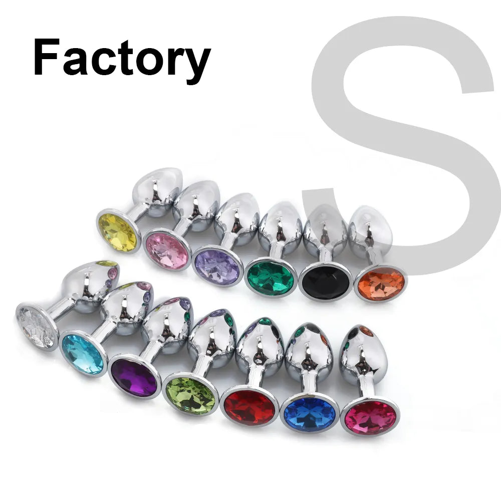 sexy Vibrator Metal Anal Toys For Women Adult Products Men Butt Plug Stainles Steel -toy DildoToys 13 Color